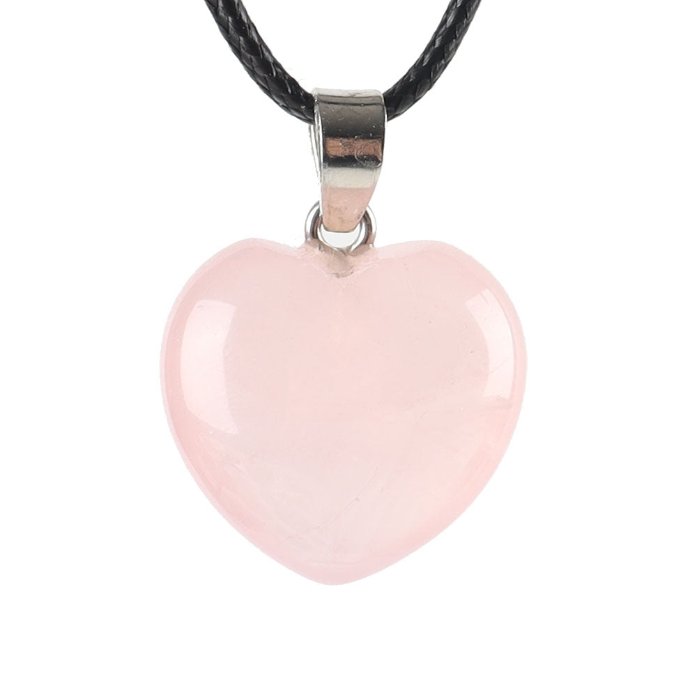 Pendentif en quartz rose en forme de cœur 0,79 po Love Stone