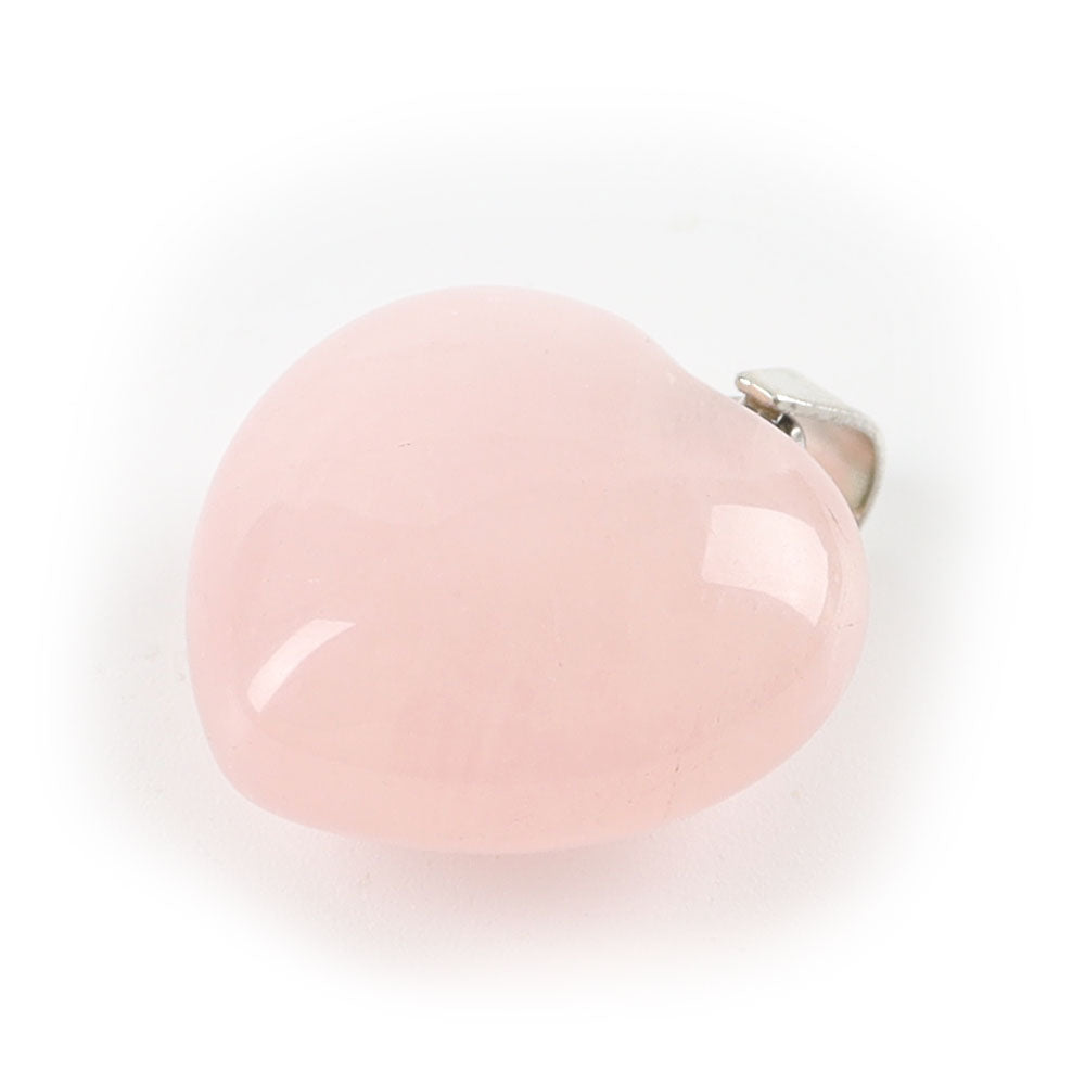 Pendentif en quartz rose en forme de cœur 0,79 po Love Stone