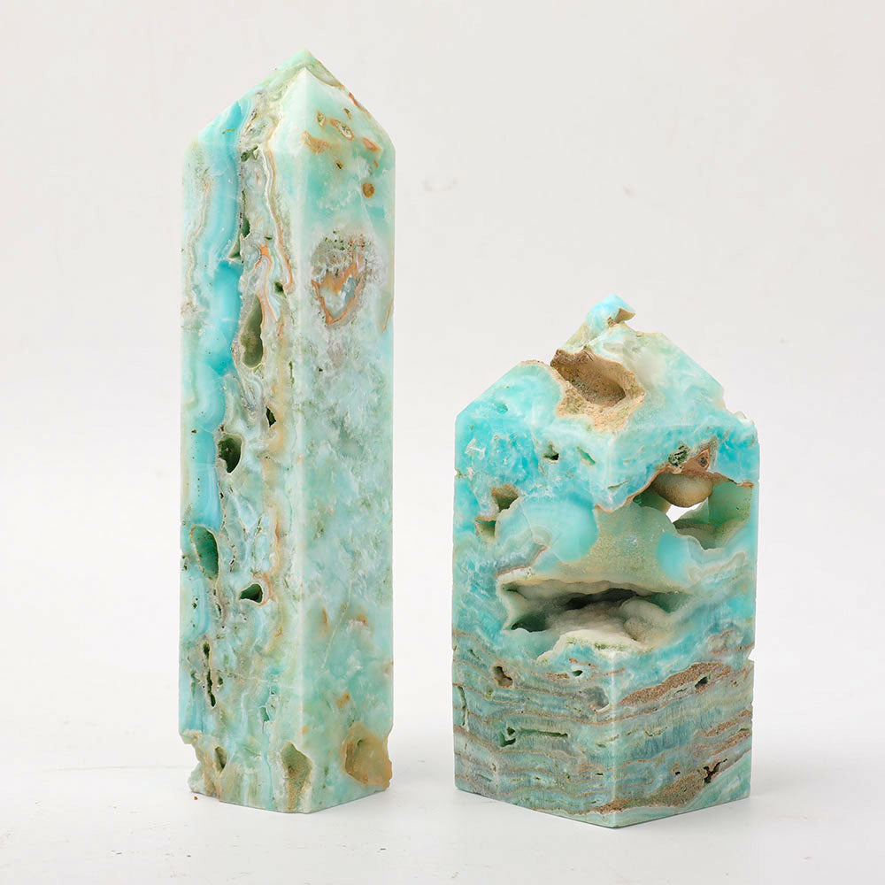 Tour de cristal d'hémimorphite 7-12 cm pour l'énergie de guérison