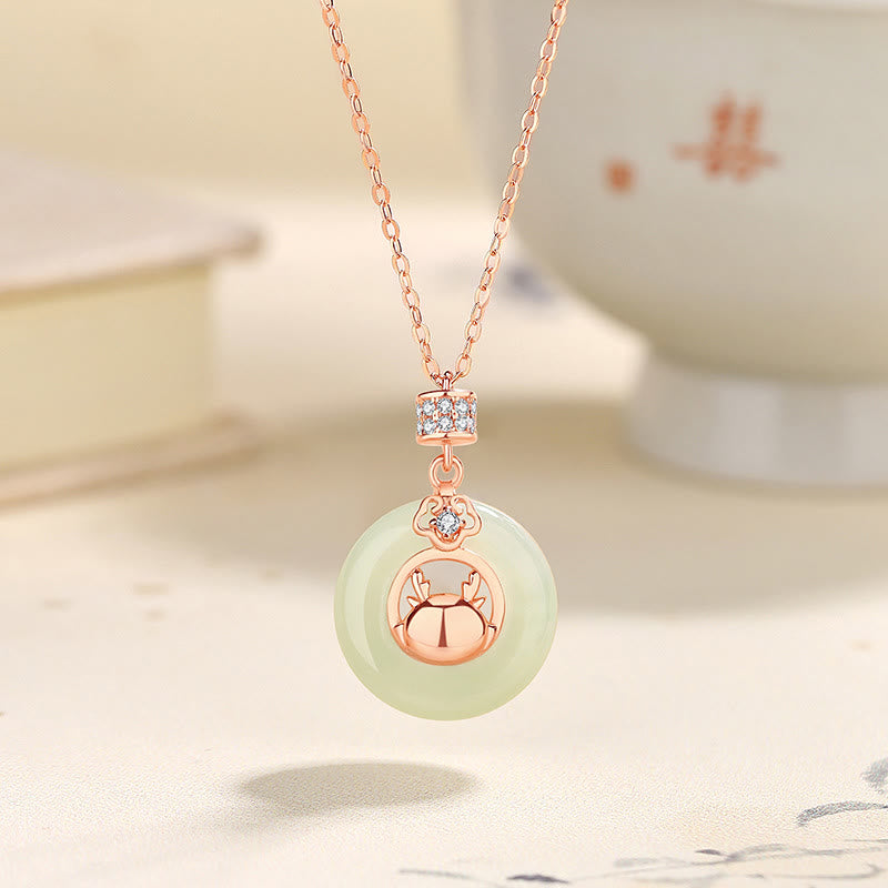 Bracelet et collier en argent sterling avec dragon de jade Hetian