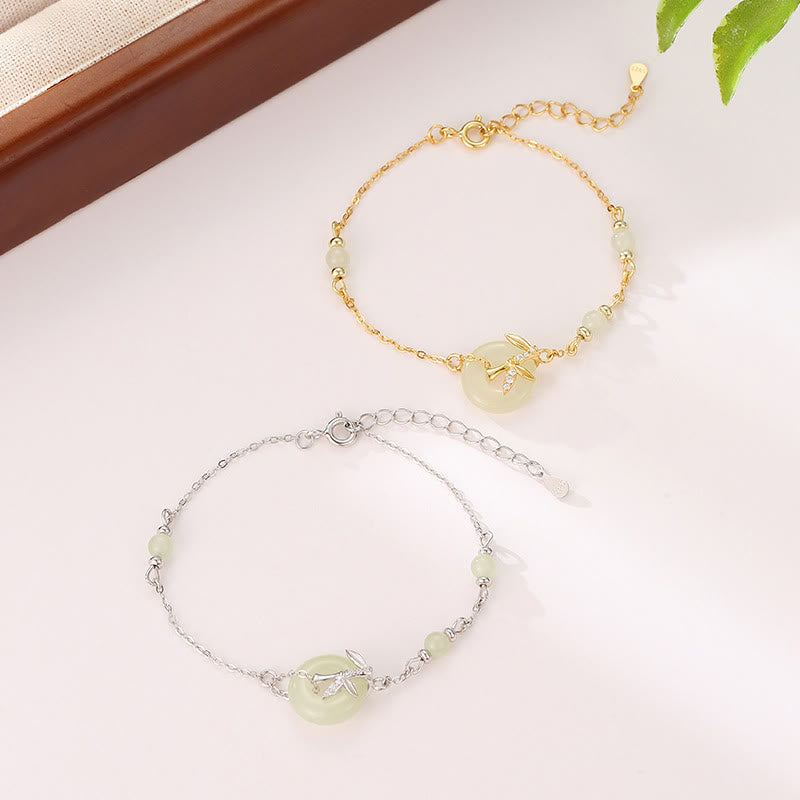 Bracelet boucle de paix en jade Hetian 14-18 cm | Sons de guérison