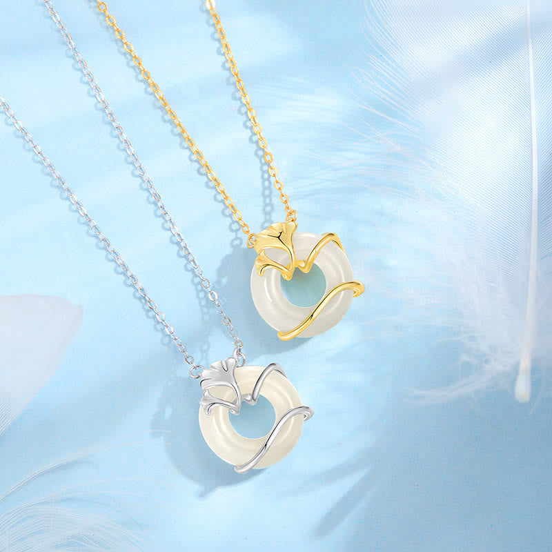 Collier avec pendentif en argent sterling et jade Hetian