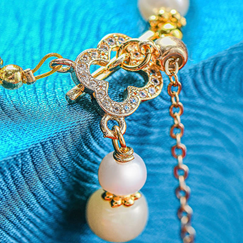 Bracelet d'abondance en perles de jade Hetian pour la prospérité et l'équilibre