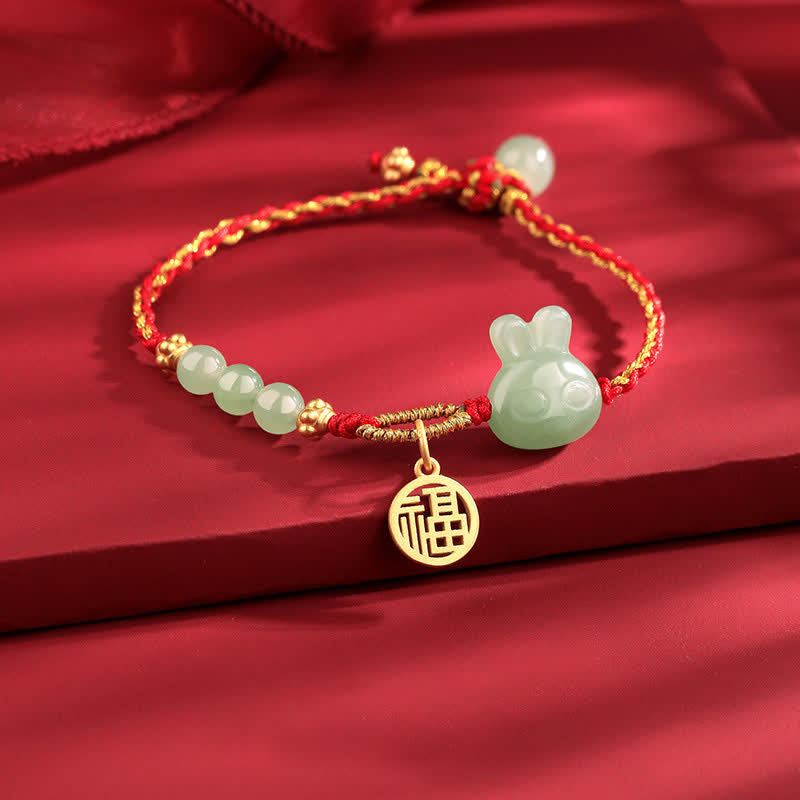 Bracelet en jade rouge Hetian pour la chance et le bonheur, 15-17 cm