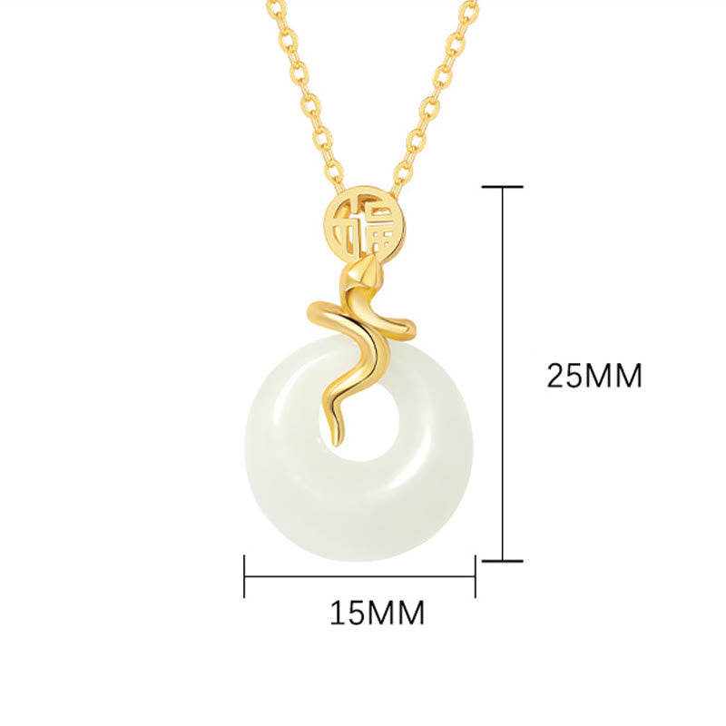 Collier à boucle de paix en jade Hetian