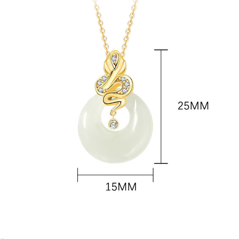 Collier à boucle de paix en jade Hetian