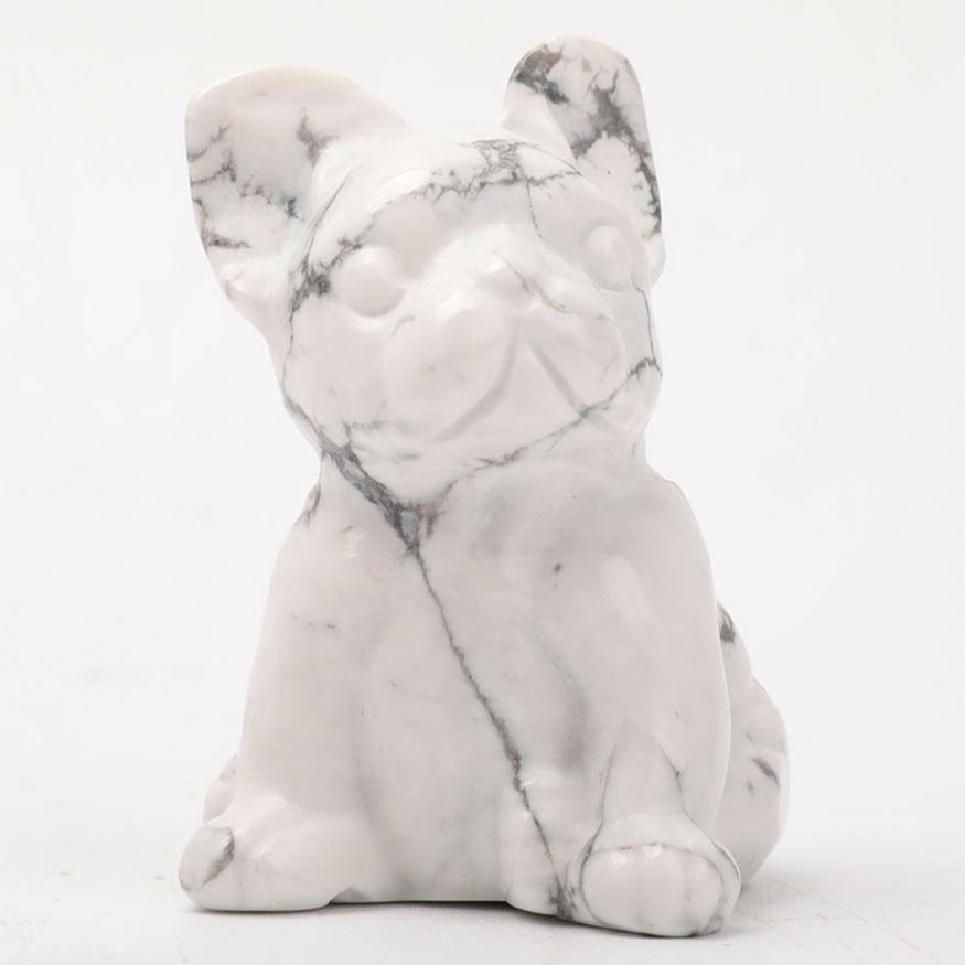 Figurine d'animal en cristal de 2,4 pouces sculptée en howlite
