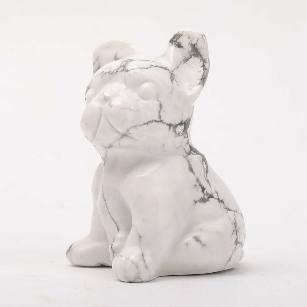 Figurine d'animal en cristal de 2,4 pouces sculptée en howlite