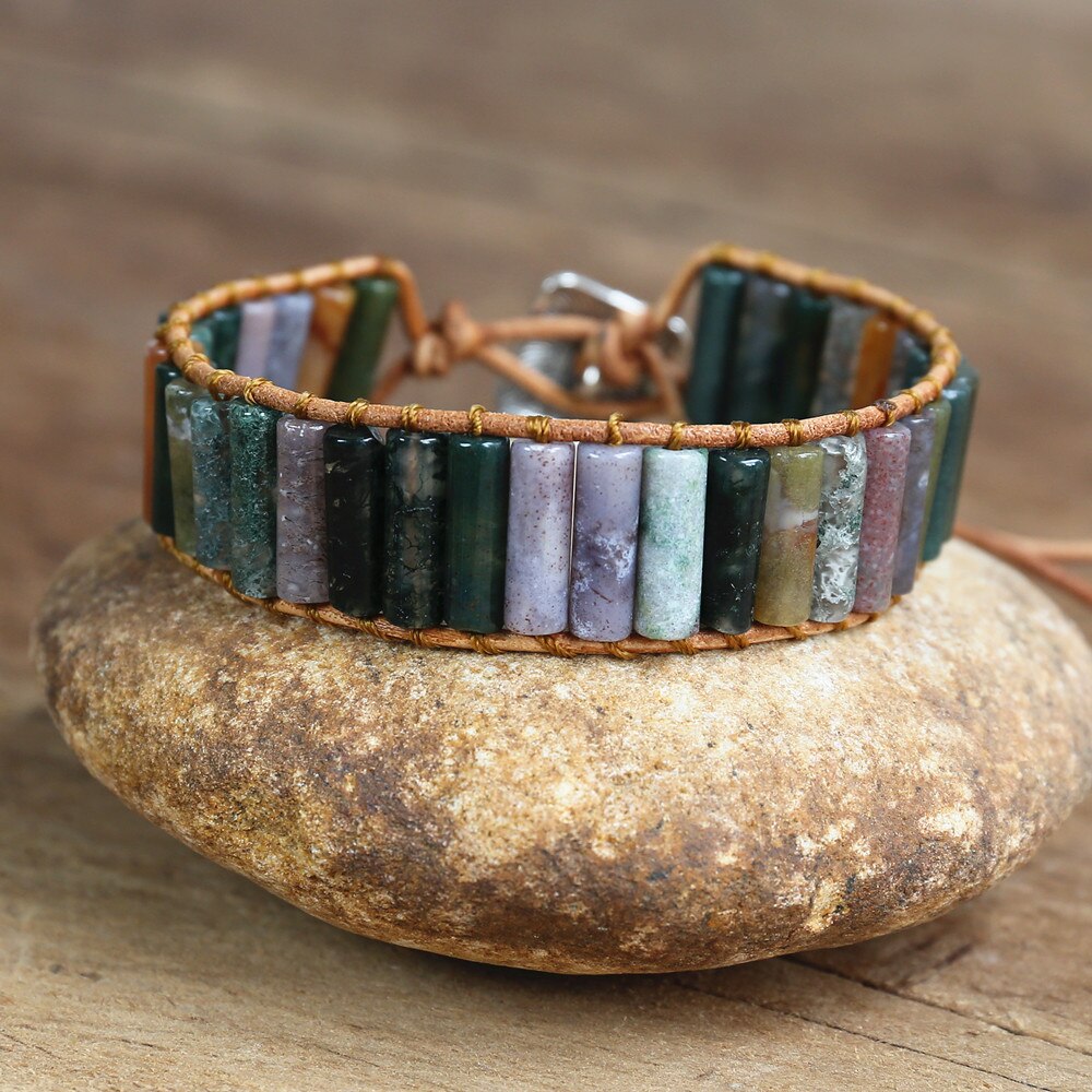 Bracelet de guérison et de protection en agate indienne