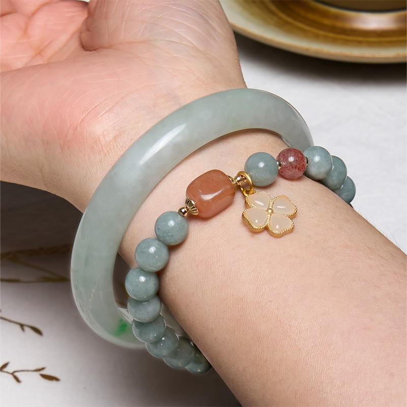 Ensemble de bracelets et joncs en jade pour la chance et la prospérité
