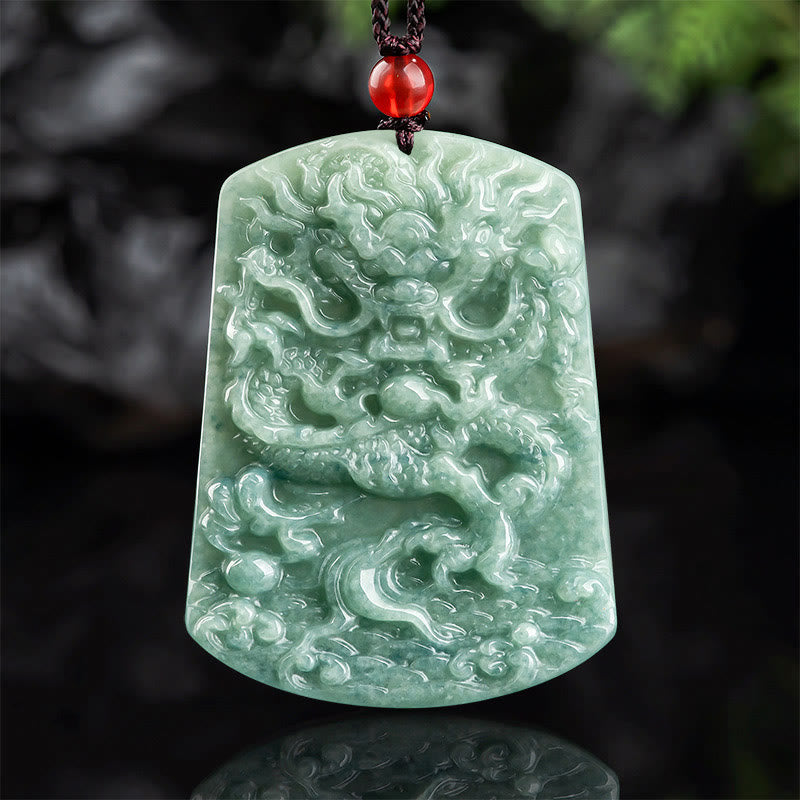 Collier du zodiaque dragon de jade pour la chance et la protection