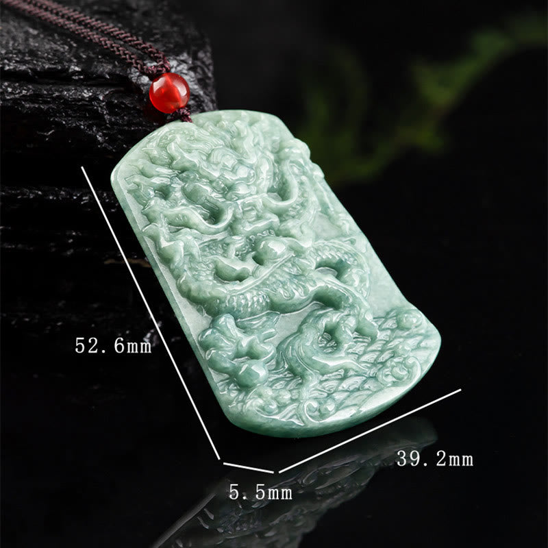 Collier du zodiaque dragon de jade pour la chance et la protection