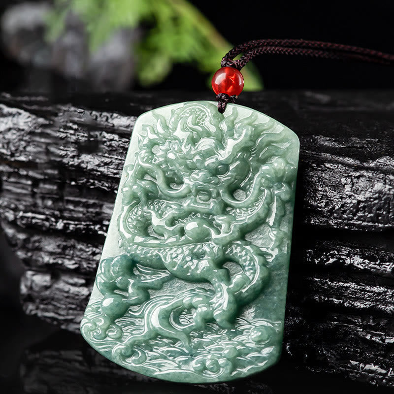 Collier du zodiaque dragon de jade pour la chance et la protection