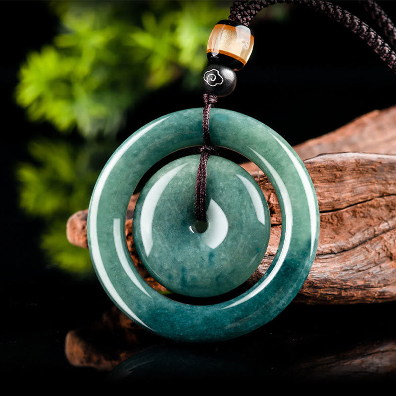 Collier Boucle de Paix en Jade | Pendentif Chance et Prospérité