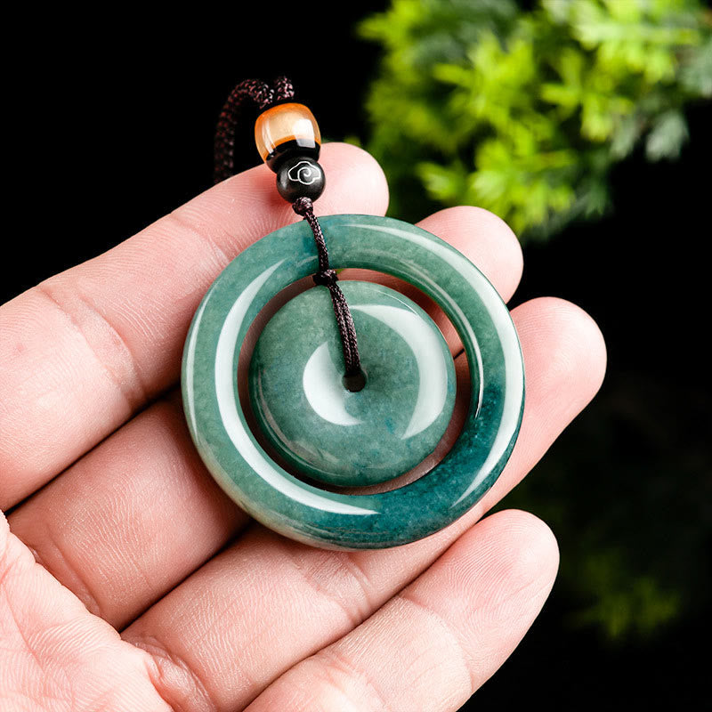 Collier Boucle de Paix en Jade | Pendentif Chance et Prospérité