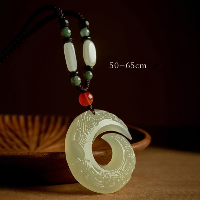 Collier en jade avec boucle de paix pour pendentif chance et prospérité