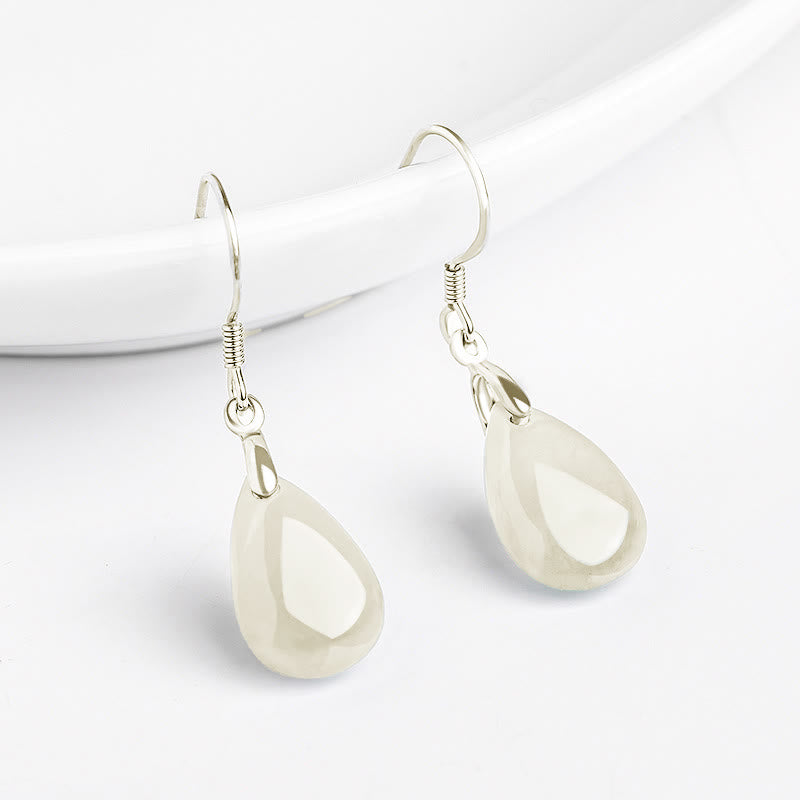 Boucles d'oreilles pendantes Jade Prospérité | Argent sterling 925 32 mm