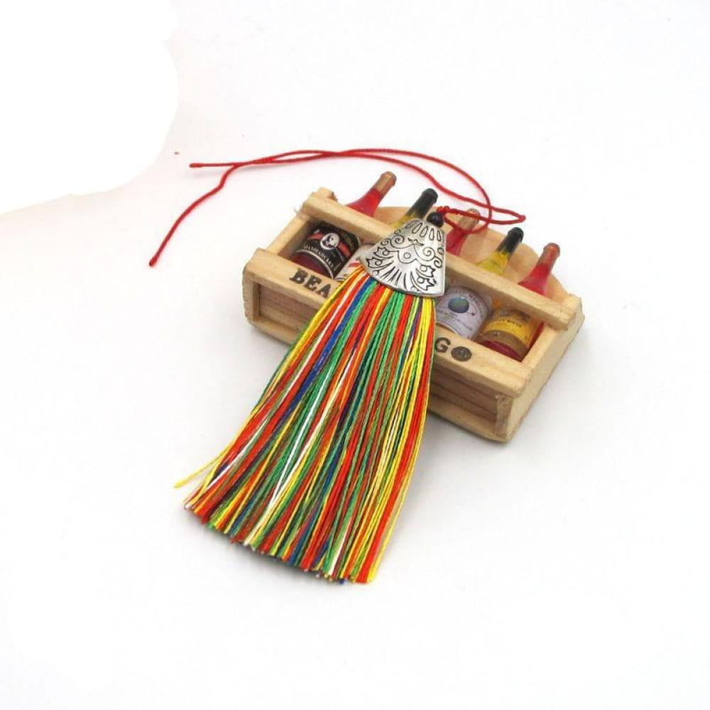 Colorful tassel ornament with metal charm for Kalimba Thumb Piano accessories