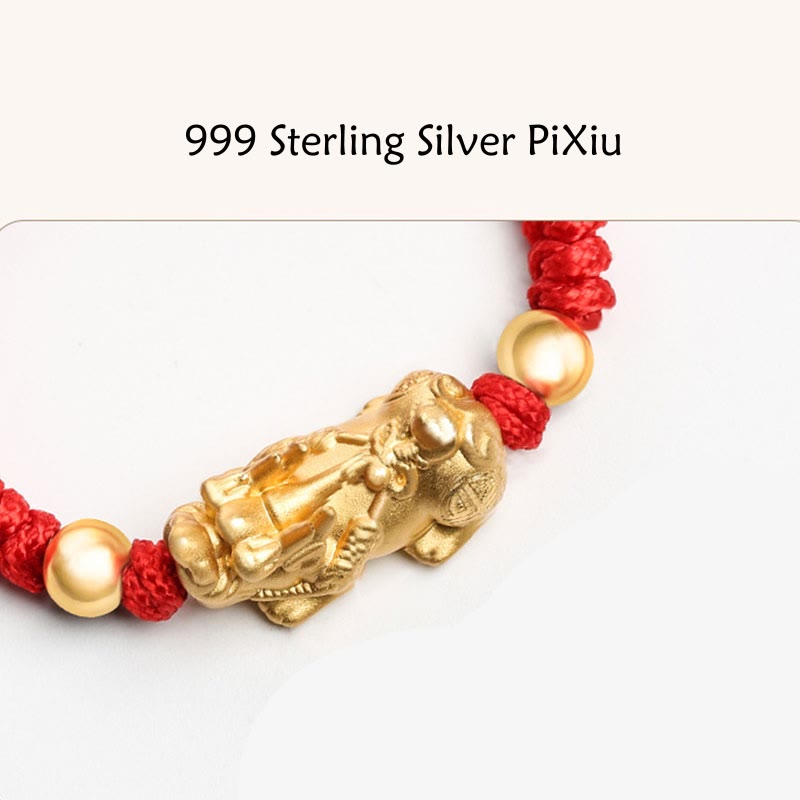 Bracelet Pixiu pour enfants en argent sterling 999 avec nœud King Kong pour la protection