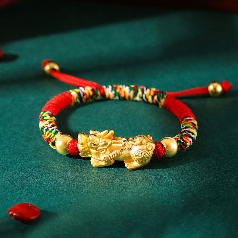 Bracelet Pixiu pour enfants en argent sterling 999 avec nœud King Kong pour la protection