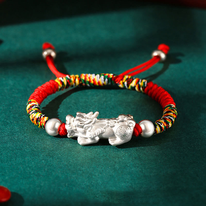 Bracelet Pixiu pour enfants en argent sterling 999 avec nœud King Kong pour la protection