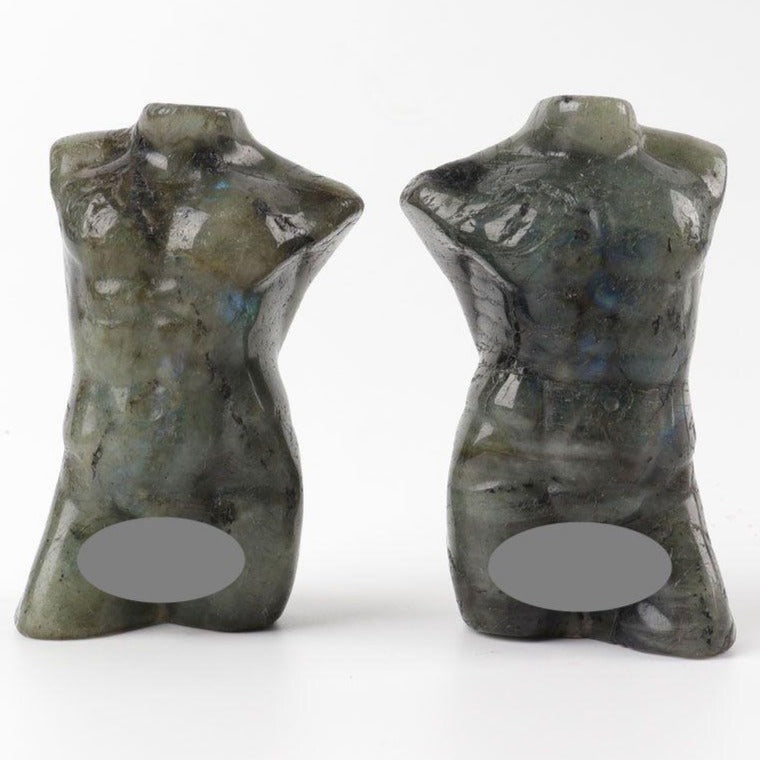 Figurine en cristal de labradorite sculptée, modèle de 3,4 pouces