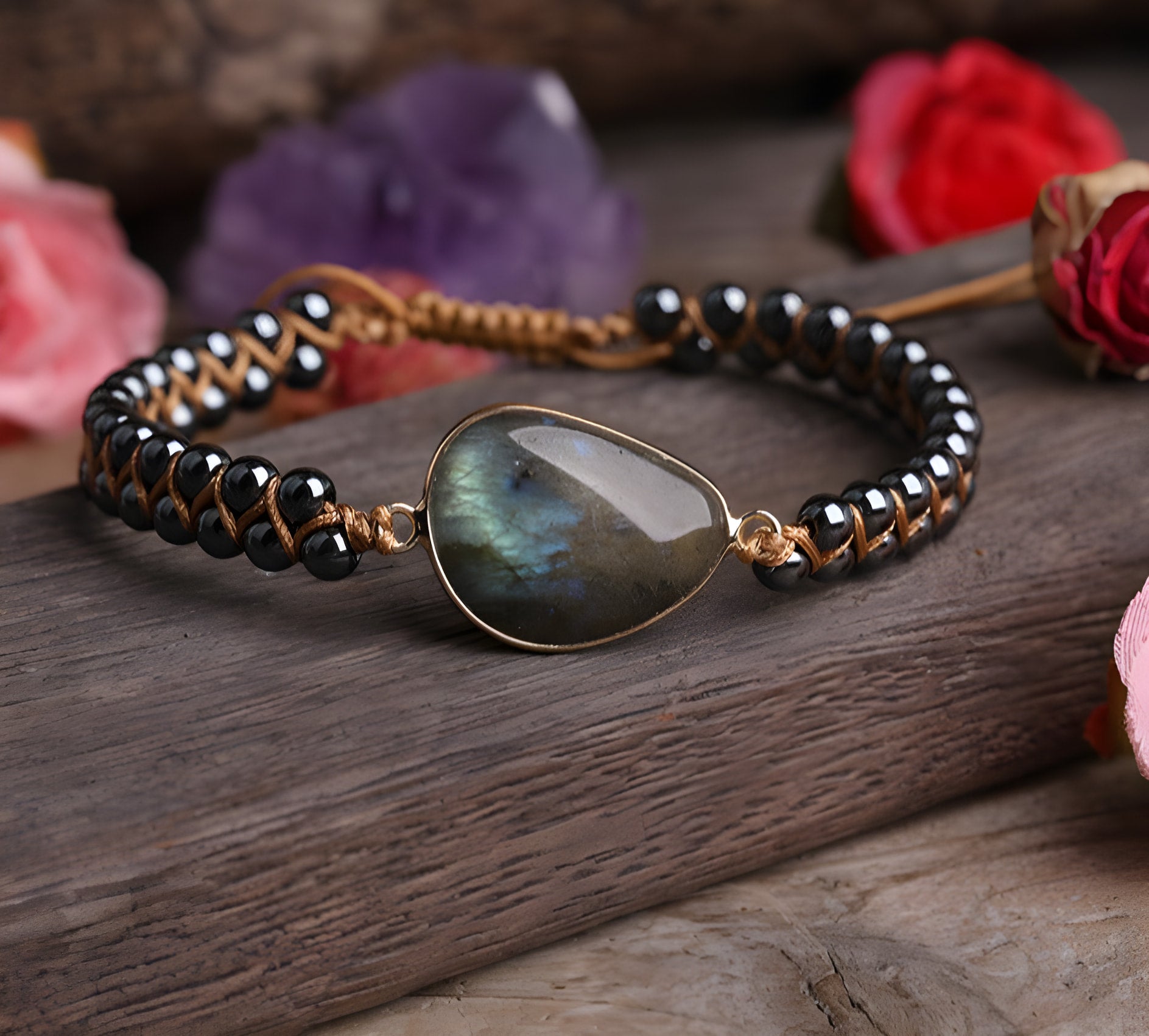 Bracelet bouclier énergétique en labradorite