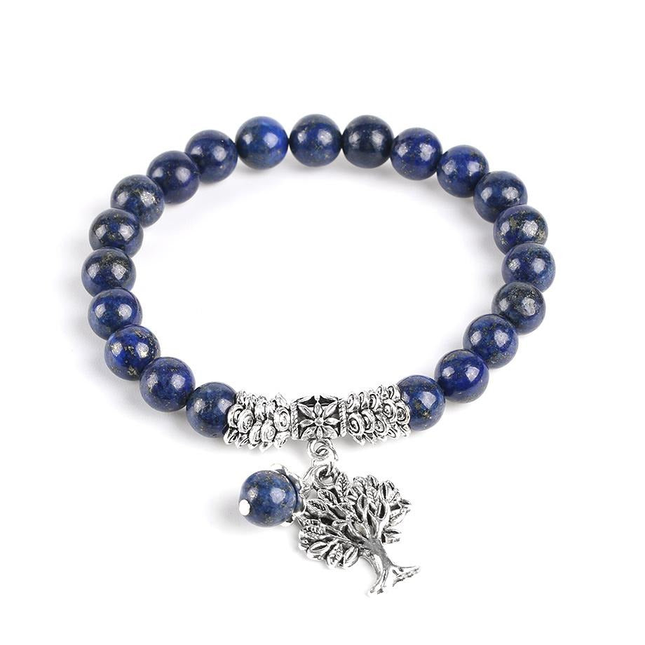 Bracelet extensible Sagesse en lapis-lazuli