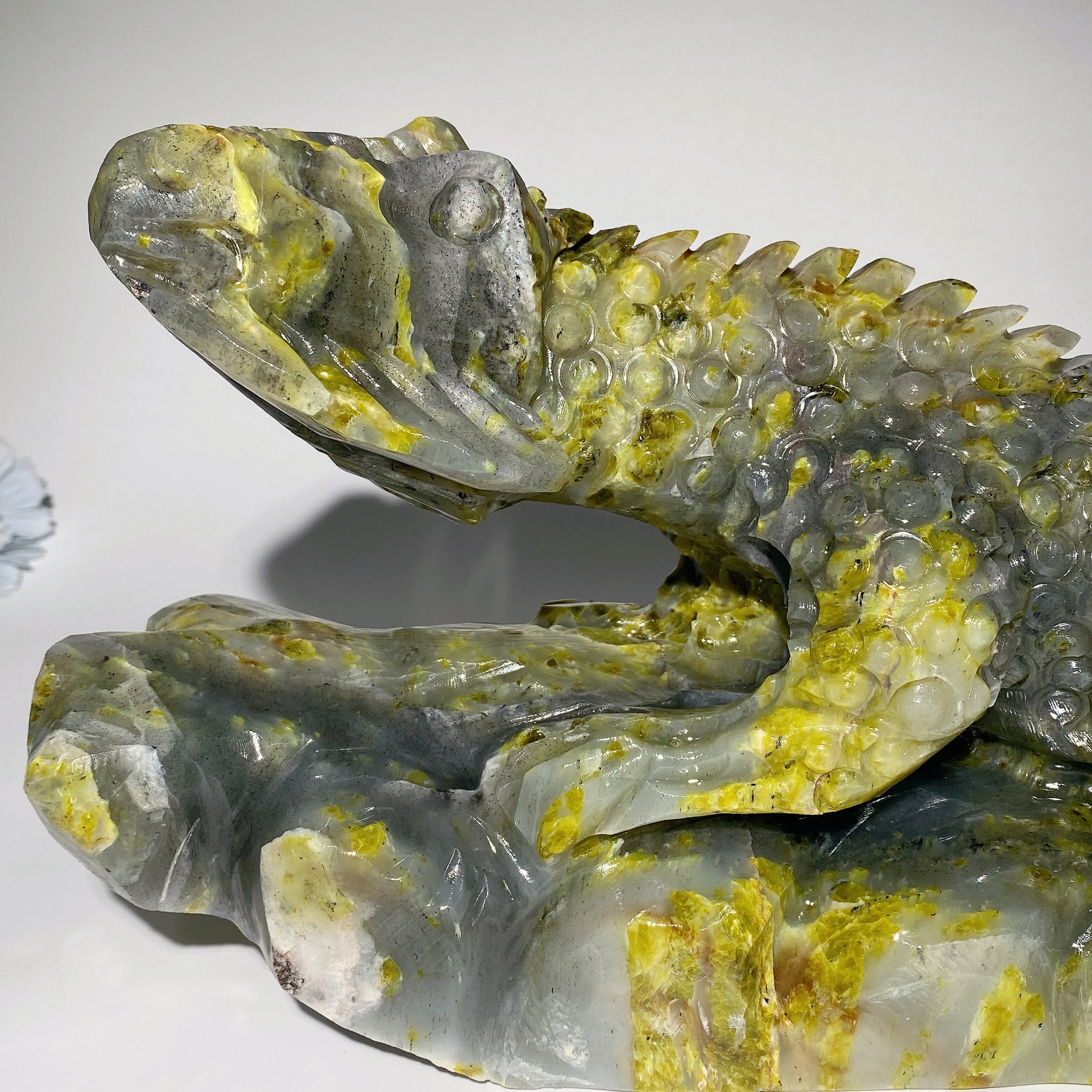 Large Serpentine Lizard Crystal Animal Carving 40-50cm