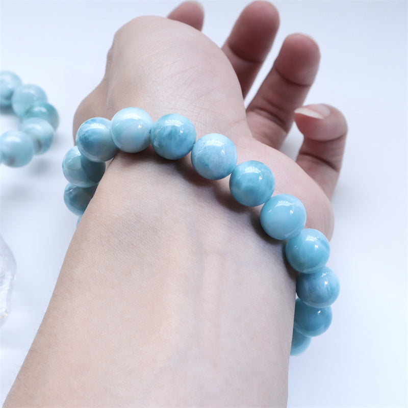 Bracelet Larimar Sagesse Confiance 8 mm Pierre Naturelle