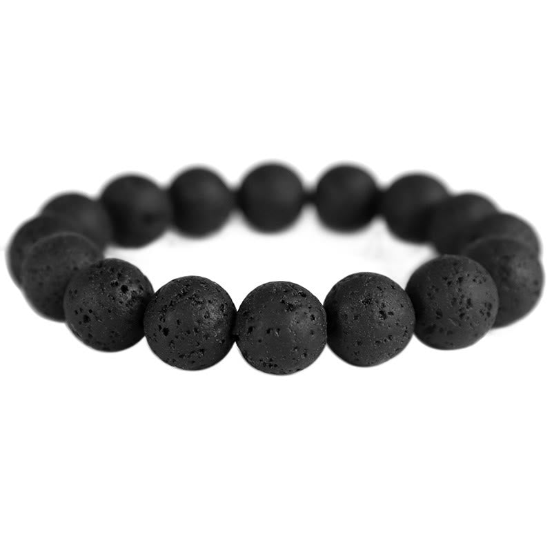 Bracelet de guérison en pierre de lave et œil de tigre 18 cm pour l'équilibre