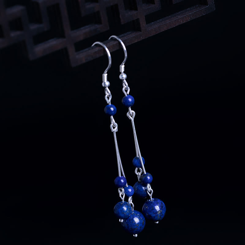 Boucles d'oreilles pendantes Serenity en argent sterling et lazurite