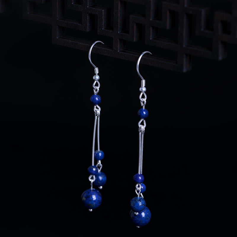 Boucles d'oreilles pendantes Serenity en argent sterling et lazurite