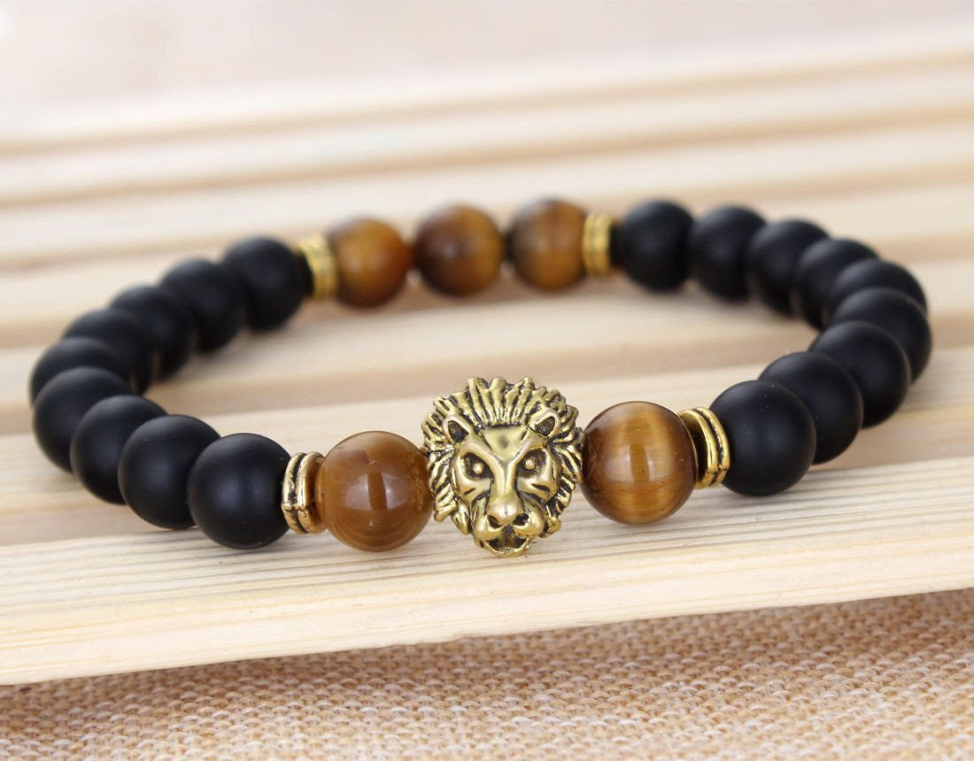 Bracelet Force du Lion avec Agate et Onyx