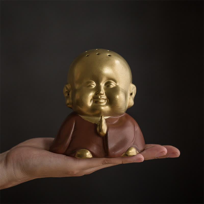 Brûleur d'encens en céramique Petit Bouddha pour la guérison et la méditation