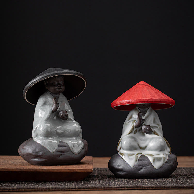 Passoire à thé en céramique Petit Moine Zen | Statue de Bouddha en méditation