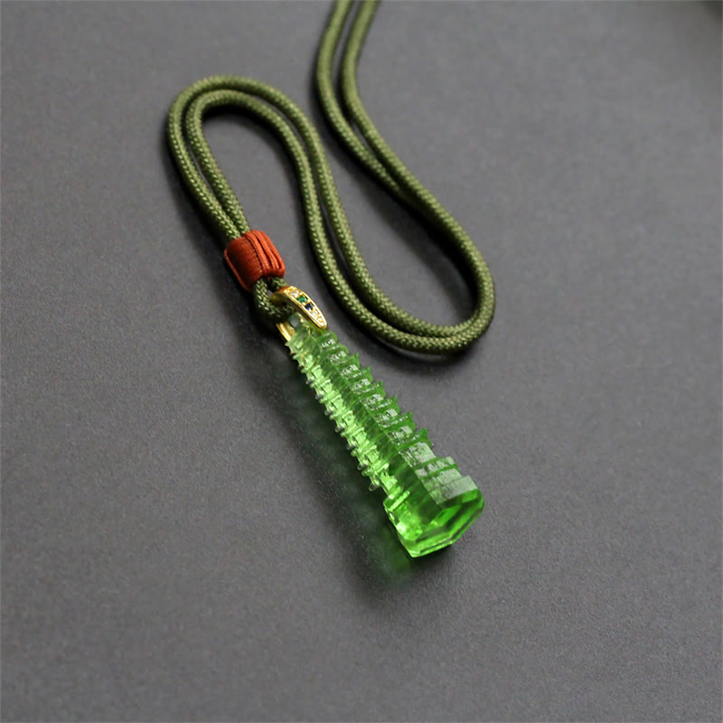 Collier spirituel de la pagode antique de Liuli pour la sagesse