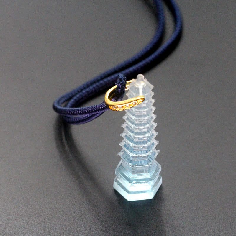 Collier spirituel de la pagode antique de Liuli pour la sagesse