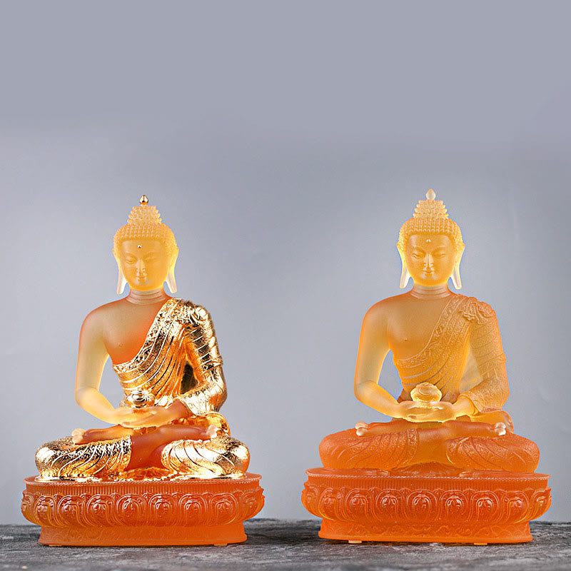Statue de Bouddha Liuli Figurine de sérénité 15 cm Art Feng Shui