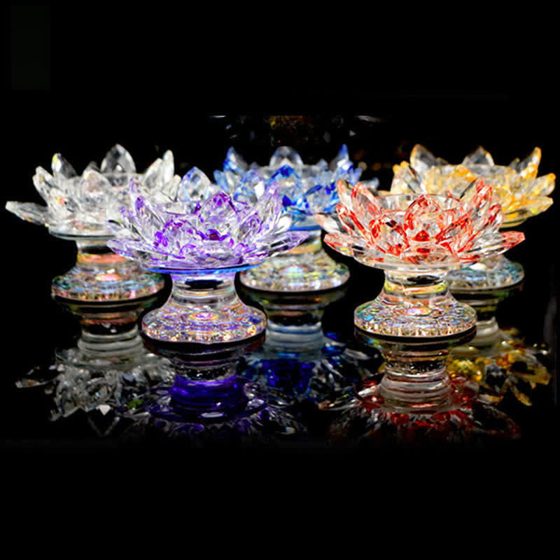 Bougeoir en cristal Fleur de Lotus | Décoration spirituelle pour la maison