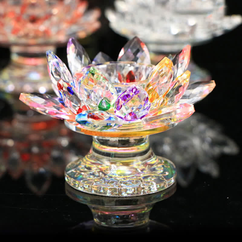 Bougeoir en cristal Fleur de Lotus | Décoration spirituelle pour la maison