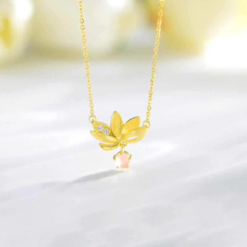 Collier Lotus et Quartz Rose pour la Protection