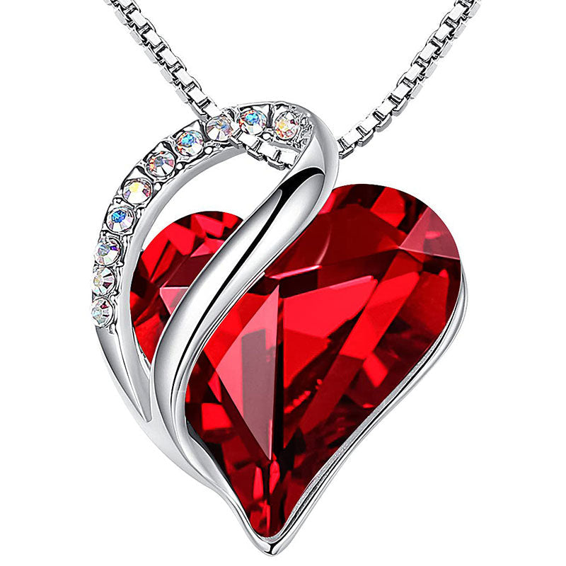 Collier pendentif d'énergie de guérison avec pierre de naissance en forme de cœur d'amour