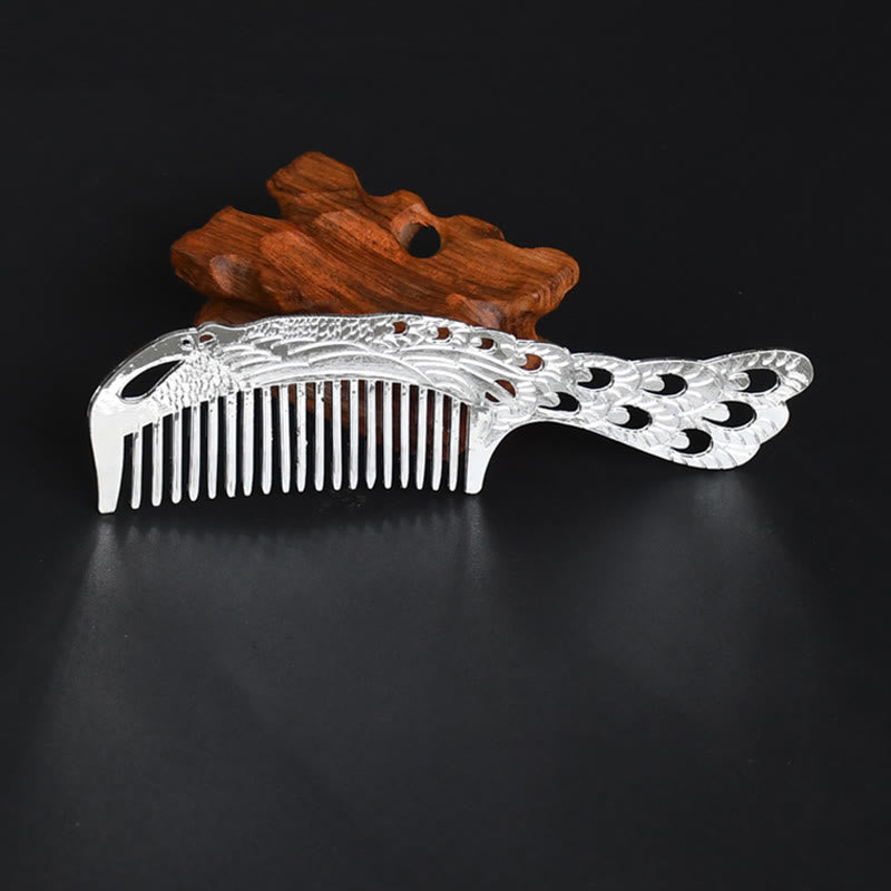 Peigne en alliage d'or Lucky Dragon Phoenix pour la protection et la force