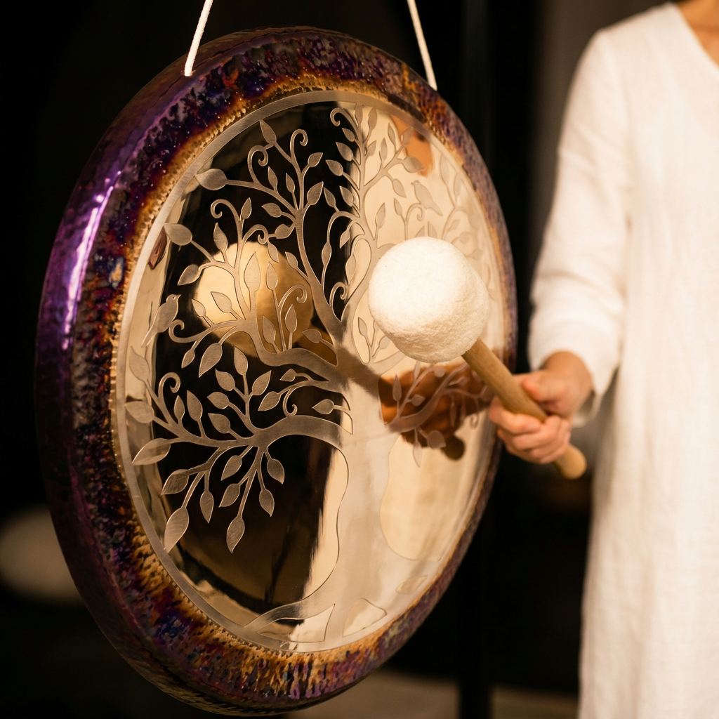 Instrument de gong lumineux - Design d'arbre magique