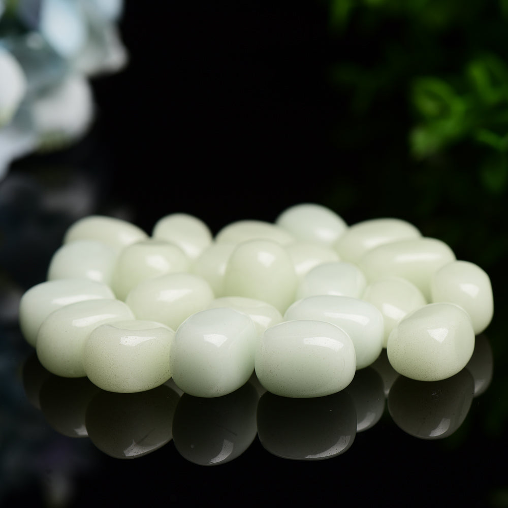 Pierres de guérison polies vert clair, taille 2 cm