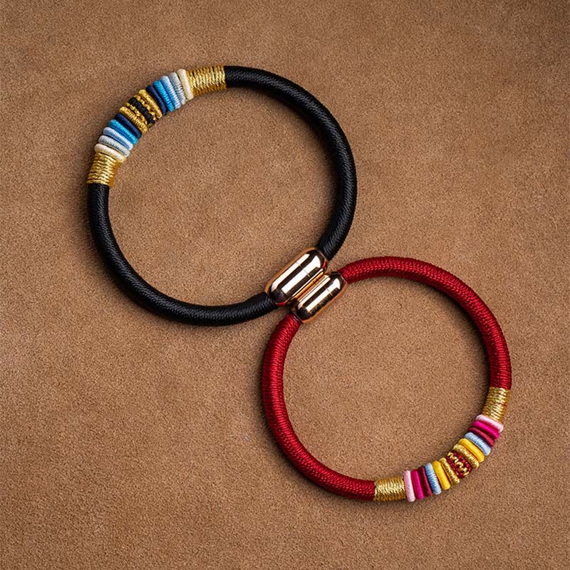 Bracelet de protection à boucle magnétique et cordon rouge avec nœud King Kong