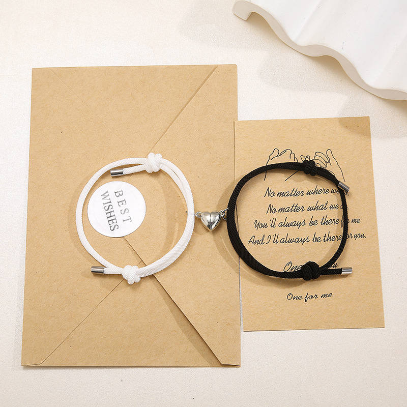 Bracelets magnétiques pour couple avec fil rouge | Protection et force