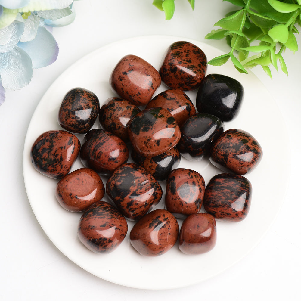 Pierres roulées en cristal d'acajou de 2 cm pour la guérison