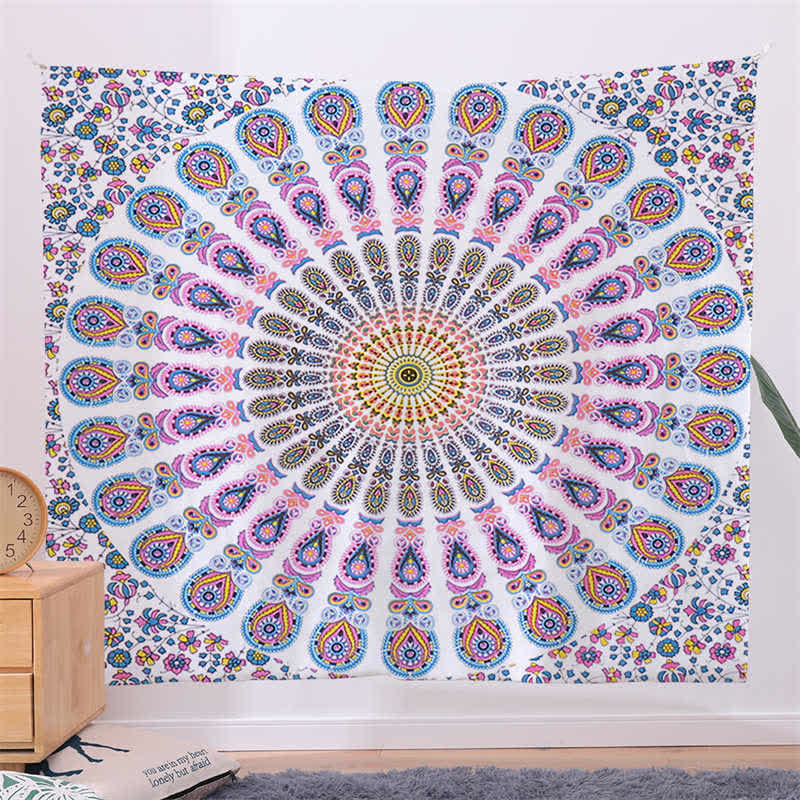 Tapisserie Mandala Or Rose 150x230cm pour la créativité et la concentration
